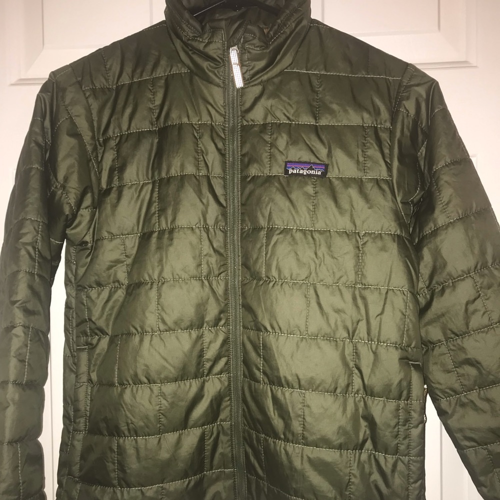Patagonia M (10) Kids Green Nano Puff Jacket EUC